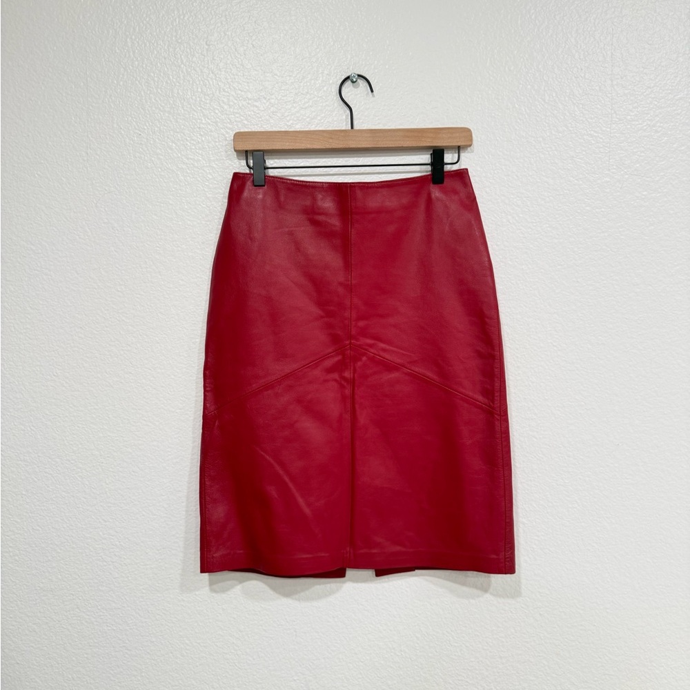 Cache Vibrant Red Pencil Skirt
